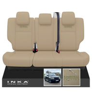 Range Rover SPORT L320 MK1 Rear Tailored Waterproof Seat Covers with Center Armrest Almond MY05-13 With Balmoral Edition Embroidery