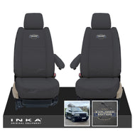 Range Rover Sport L320 MK1 INKA Front Pair Black Tailored Waterproof Seat Covers MY05-13 With Global Explorer Edition Embroidery