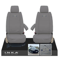 Range Rover Sport L320 MK1 INKA Front Pair Tailored Waterproof Seat Covers MY05-13 Grey With Global Explorer Edition Embroidery