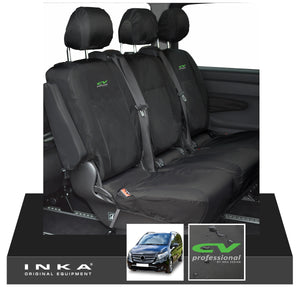 INKA Mercedes Benz Vito , V Class W447 Rear Crew Cab Waterproof Seat Covers Black (Choice of 7 Colours)