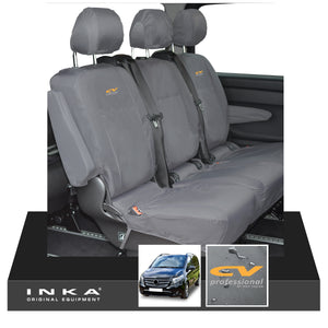 INKA Mercedes Benz Vito , V Class W447 Rear Crew Cab Waterproof Seat Covers Grey (Choice of 7 Colours)