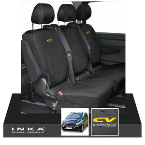 INKA Mercedes Benz Vito , V Class W447 Rear Crew Cab Waterproof Seat Covers Black (Choice of 7 Colours)