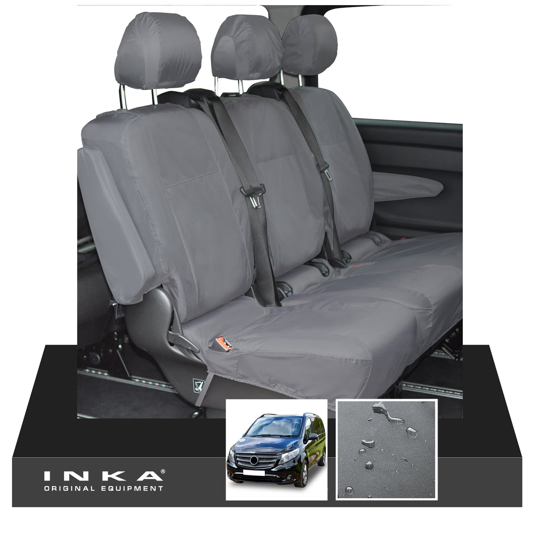 INKA Mercedes Benz Vito , V Class W447 Rear Crew Cab Waterproof Seat Covers Grey