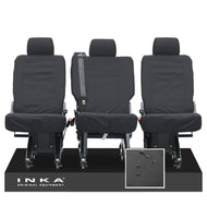 VW Transporter Shuttle T6.1, T6 Rear 1+1+1 Tailored Waterproof Seat Covers Black MY-15-23