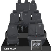 Load image into Gallery viewer, VW Transporter Shuttle T6.1, T6 Full Set Tailored Waterproof Seat Covers Black MY 15-23
