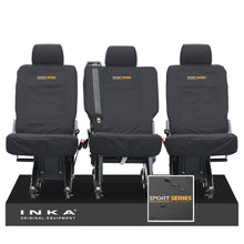 Load image into Gallery viewer, VW Transporter Shuttle T6.1, T6 Rear 1+1+1 Tailored Waterproof Seat Covers Black MY-15-23
