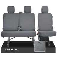 VW Transporter T6.1, T6 INKA Rear 2+1 Tailored Waterproof Seat Cover Set Grey MY15-24