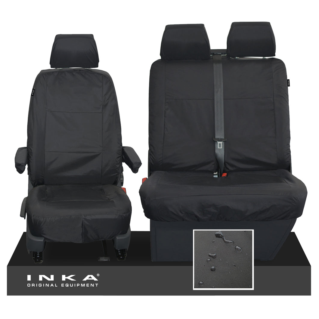 VW Transporter T6.1,T6,T5.1 INKA Front 1+2 Tailored Waterproof Seat Covers MY-10-24 [Choice of 2 Colours]