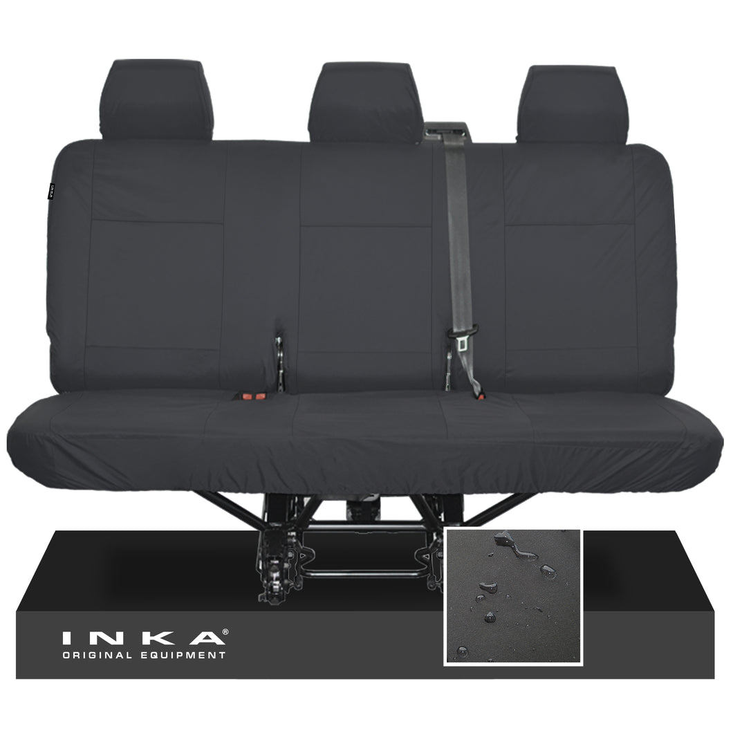VW Transporter T6.1, T6, T5.1 Rear Triple Tailored Waterproof Seat Covers [Choice of 2 Colours]