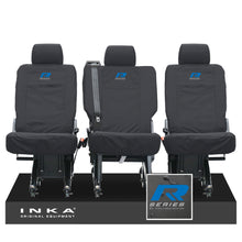 Load image into Gallery viewer, VW Transporter Shuttle T6.1, T6 Rear 1+1+1 Tailored Waterproof Seat Covers Black MY-15-23
