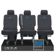 VW Transporter Shuttle T6.1, T6 Rear 1+1+1 Tailored Waterproof Seat Covers Black MY-15-23