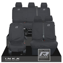 Load image into Gallery viewer, VW Transporter T6.1, T6, T5.1 Front 1+2 &amp; Rear Triple Tailored Waterproof Seat Covers Black MY 10-24
