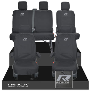 VW Transporter T6.1, T6, T5.1 Front 1+1 & Rear 2+1 Tailored Waterproof Seat Covers Black MY-10-24
