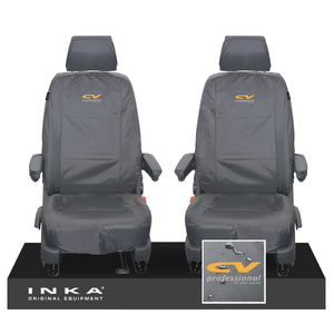VW Transporter T6.1,T6,T5.1 INKA Front 1+1 Tailored Waterproof Seat Covers Grey