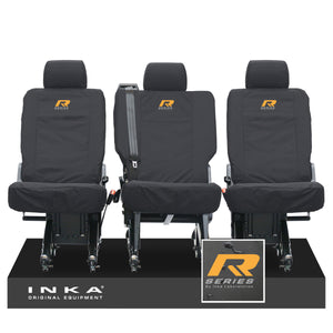 VW Transporter Shuttle T6.1, T6 Rear 1+1+1 Tailored Waterproof Seat Covers Black MY-15-23