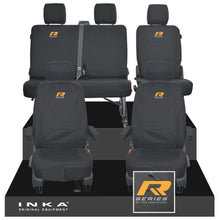 Load image into Gallery viewer, VW Transporter T6.1, T6, T5.1 Front 1+1 &amp; Rear 2+1 Tailored Waterproof Seat Covers Black MY-10-24
