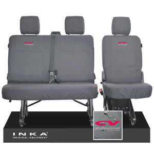 VW Transporter T6.1, T6 INKA Rear Set 2+1 Tailored Waterproof Seat Covers Grey