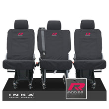 Load image into Gallery viewer, VW Transporter Shuttle T6.1, T6 Rear 1+1+1 Tailored Waterproof Seat Covers Black MY-15-23
