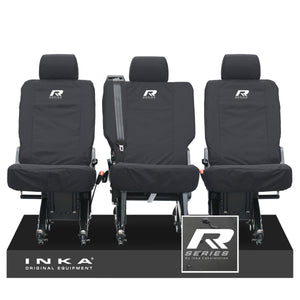 VW Transporter Shuttle T6.1, T6 Rear 1+1+1 Tailored Waterproof Seat Covers Black MY-15-23