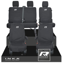 Load image into Gallery viewer, VW Transporter T6.1, T6, T5.1 Front 1+1 &amp; Rear 2+1 Tailored Waterproof Seat Covers Black MY-10-24
