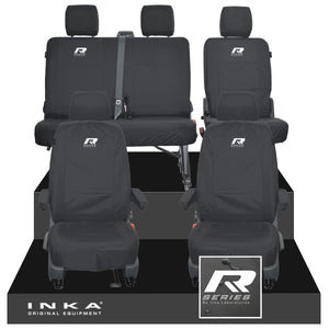 VW Transporter T6.1, T6, T5.1 Front 1+1 & Rear 2+1 Tailored Waterproof Seat Covers Black MY-10-24
