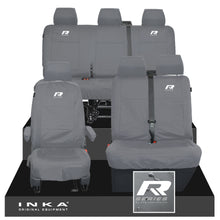 Load image into Gallery viewer, VW Transporter T6.1, T6, T5.1 Front 1+2 &amp; Rear Triple Tailored Waterproof Seat Covers Grey MY 10-24
