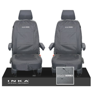 VW Transporter Shuttle T6.1, T6 Front 1+1 Tailored Waterproof Seat Covers Grey MY-15-23