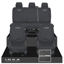 Load image into Gallery viewer, VW Transporter T6.1, T6, T5.1 INKA Front &amp; Rear Tailored Waterproof Seat Covers Black MY 10-24

