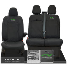 Load image into Gallery viewer, New VW Transporter T7 Panel Van INKA Front Set Tailored Waterproof Seat Covers Black MY25 Onwards
