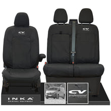 Load image into Gallery viewer, New VW Transporter T7 Panel Van INKA Front Set Tailored Waterproof Seat Covers Black MY25 Onwards
