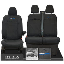 Load image into Gallery viewer, New VW Transporter T7 Panel Van INKA Front Set Tailored Waterproof Seat Covers Black MY25 Onwards
