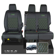 Toyota Proace INKA Front 1+2 Bentley Diamond Quilt Leatherette Tailored Seat Covers Black MY16 To Present