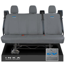 Load image into Gallery viewer, Ford Transit Custom INKA Rear Triple Set Tailored Waterproof Seat Covers Grey
