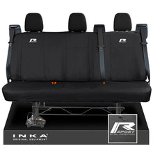 Load image into Gallery viewer, Ford Transit Custom INKA Rear Triple Set Tailored Waterproof Seat Covers Black
