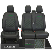 Load image into Gallery viewer, Ford Transit Custom INKA Front Tailored Seat Covers Black Bentley Diamond Quilt MY 2012-23 ( 7 COLORS )
