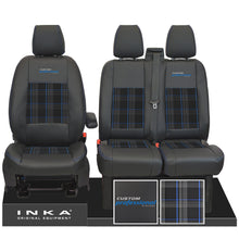 Load image into Gallery viewer, Ford Transit Custom MK1 Custom Professional Front 1+2 INKA Tartan Tailored Seat Covers Black MY-12-23 (Choice of 7 Colours)
