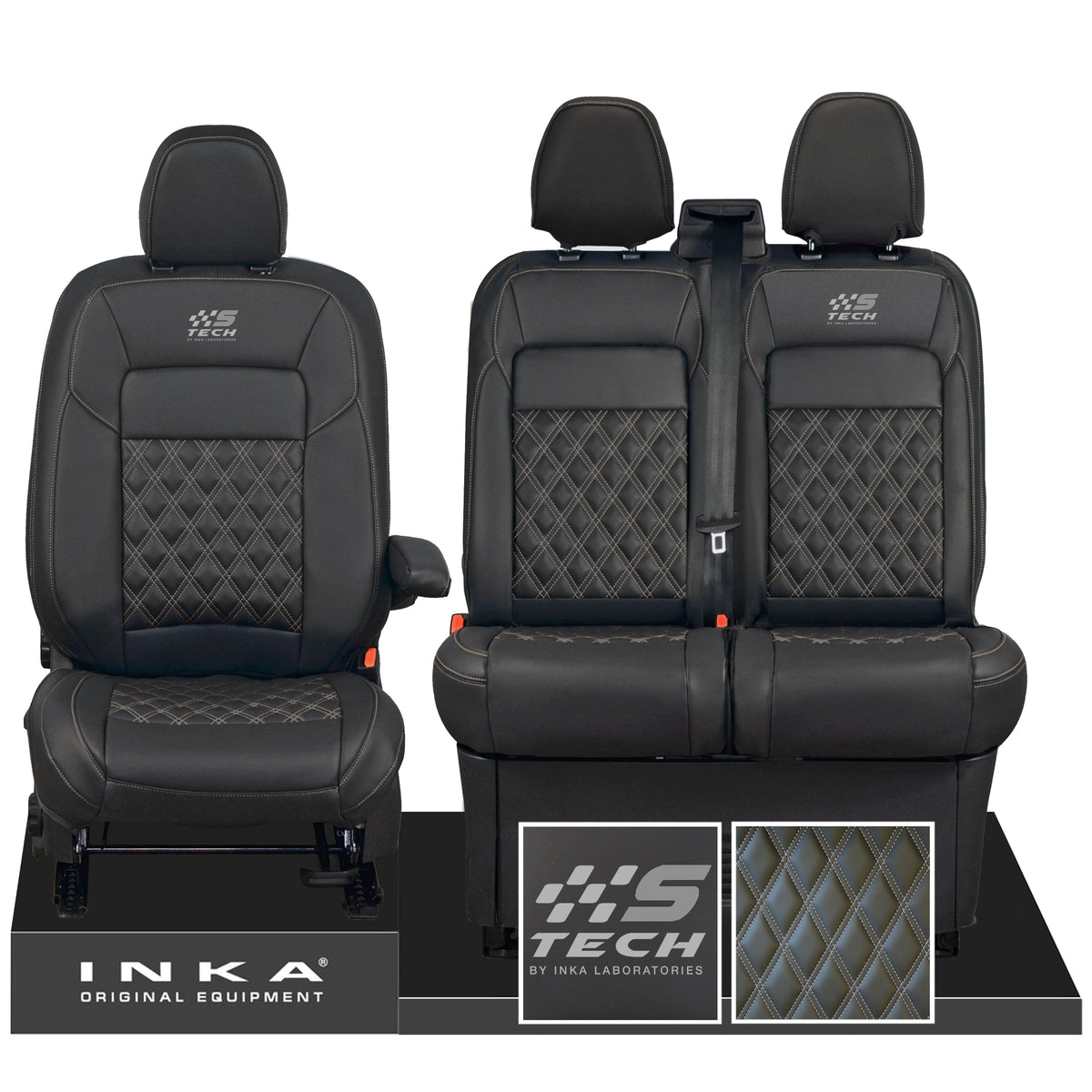 All New Ford Transit Custom S-TECH Front 1+2 INKA Bentley Leatherette ...