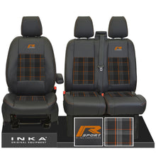 Load image into Gallery viewer, Ford Transit Custom 2012-2024– Inka R Sport Front 1+2 Tailored Leather Look Seat Covers in Tartan
