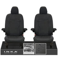 New VW Transporter T7 Panel Van INKA Front Set Tailored Waterproof Seat Covers Black MY25 Onwards