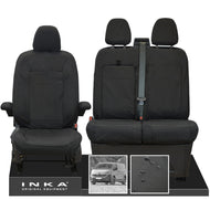 New VW Transporter T7 Panel Van INKA Front Set Tailored Waterproof Seat Covers Black MY25 Onwards