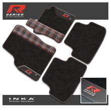 Load image into Gallery viewer, VW Golf MK7 Car Mats (Front &amp; Rear Set) with Premium Carpet, OEM Leatherette &amp; Tartan Design, Fits MY13 to MY19
