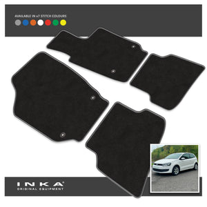 VW Polo Front & Rear Premium Tailored Carpet Mat Set with 7x Stitch Colours Fits MY09 to MY18