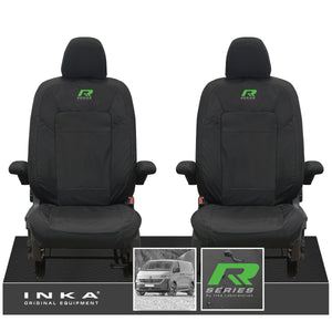 New VW Transporter T7 Panel Van INKA Front Set Tailored Waterproof Seat Covers Black MY25 Onwards