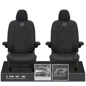 New VW Transporter T7 Panel Van INKA Front Set Tailored Waterproof Seat Covers Black MY25 Onwards