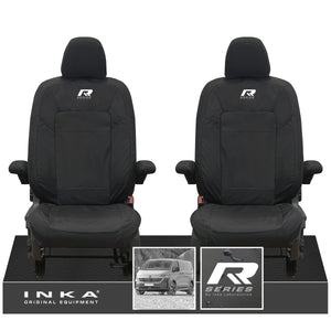 New VW Transporter T7 Panel Van INKA Front Set Tailored Waterproof Seat Covers Black MY25 Onwards