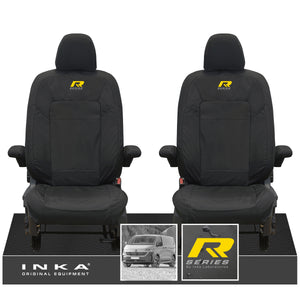New VW Transporter T7 Panel Van INKA Front Set Tailored Waterproof Seat Covers Black MY25 Onwards