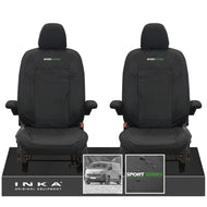 New VW Transporter T7 Panel Van INKA Front Set Tailored Waterproof Seat Covers Black MY25 Onwards
