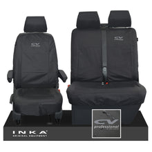 Load image into Gallery viewer, VW Transporter T6.1,T6,T5.1 INKA Front Set 1+2 Tailored Waterproof Seat Covers Black
