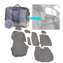 Load image into Gallery viewer, Nissan Primastar Front 1+2 Fully Tailored Waterproof Seat Covers Grey MY 22+
