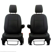 Load image into Gallery viewer, INKA Tailored Ford Transit Custom Front 1+1 Vinyl Leatherette Black Seat Covers [Choice of 8 Stitch Colours]
